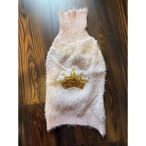 Barker & Jane Fuzzy Dog Sweater with Pearl Accents Size S